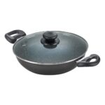 Prestige Omega Deluxe Granite Non-stick Kadai with Glass Lid, 260 mm